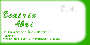 beatrix abri business card