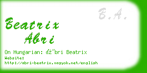 beatrix abri business card